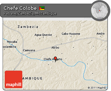 Shaded Relief 3D Map of Chefe Colobe
