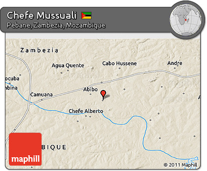 Shaded Relief 3D Map of Chefe Mussuali