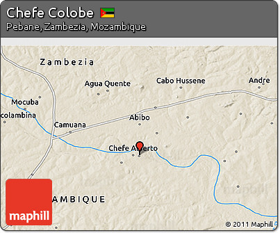 Shaded Relief 3D Map of Chefe Colobe