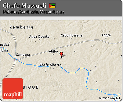 Shaded Relief 3D Map of Chefe Mussuali