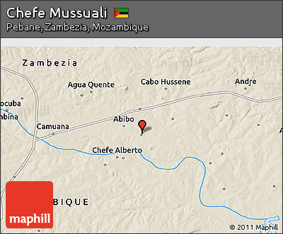 Shaded Relief 3D Map of Chefe Mussuali