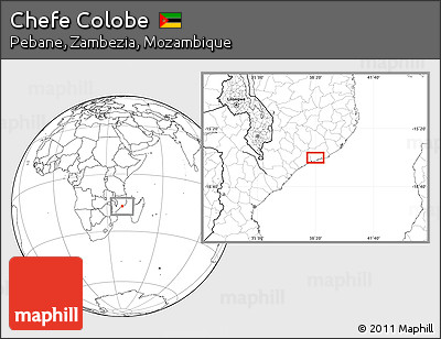 Blank Location Map of Chefe Colobe
