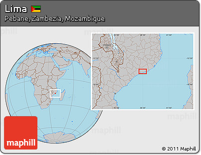 Gray Location Map of Lima