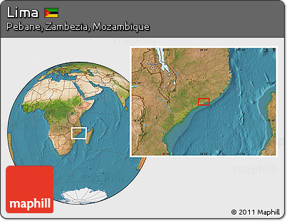 Satellite Location Map of Lima