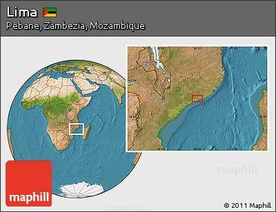 Satellite Location Map of Lima
