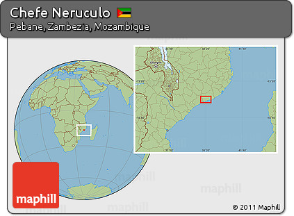 Savanna Style Location Map of Chefe Neruculo