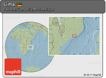Savanna Style Location Map of Lima, hill shading