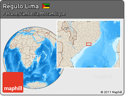 Shaded Relief Location Map of Régulo Lima