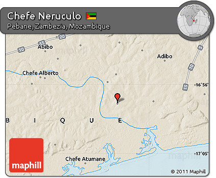 Shaded Relief Map of Chefe Neruculo