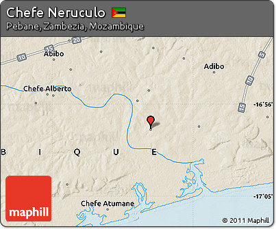 Shaded Relief Map of Chefe Neruculo