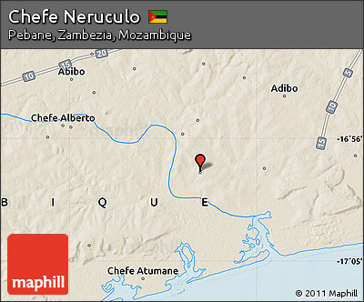 Shaded Relief Map of Chefe Neruculo
