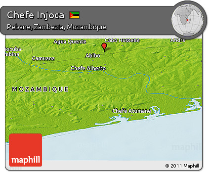 Physical Panoramic Map of Chefe Injoca
