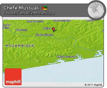 Physical Panoramic Map of Chefe Mussuali
