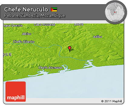 Physical Panoramic Map of Chefe Neruculo