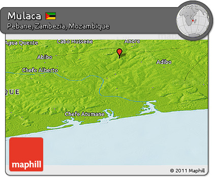 Physical Panoramic Map of Mulaca