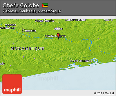 Physical Panoramic Map of Chefe Colobe