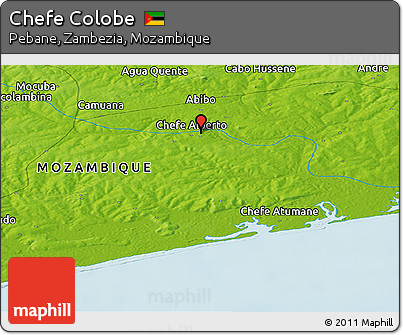 Physical Panoramic Map of Chefe Colobe