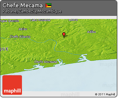 Physical Panoramic Map of Chefe Mecama