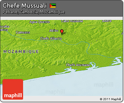 Physical Panoramic Map of Chefe Mussuali