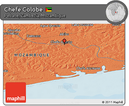 Political Panoramic Map of Chefe Colobe