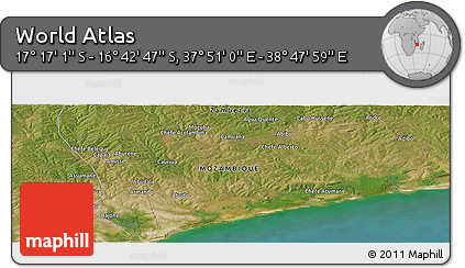Satellite Panoramic Map of the Area around 16° 59' 54" S, 38° 19' 30" E