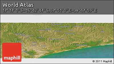 Satellite Panoramic Map of the Area around 16° 59' 54" S, 38° 19' 30" E