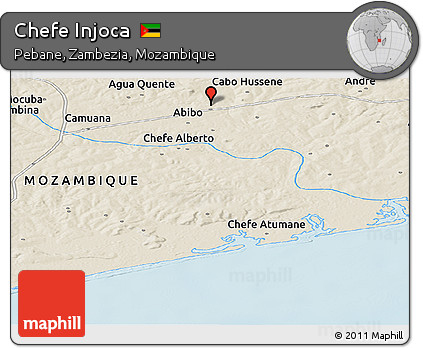 Shaded Relief Panoramic Map of Chefe Injoca
