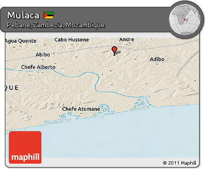 Shaded Relief Panoramic Map of Mulaca