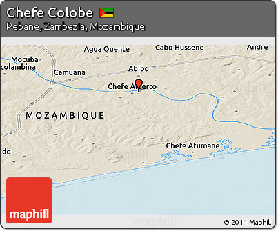 Shaded Relief Panoramic Map of Chefe Colobe