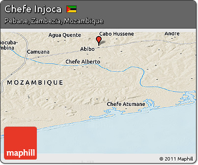 Shaded Relief Panoramic Map of Chefe Injoca