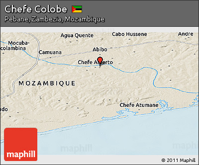 Shaded Relief Panoramic Map of Chefe Colobe