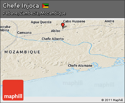 Shaded Relief Panoramic Map of Chefe Injoca