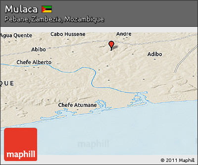 Shaded Relief Panoramic Map of Mulaca