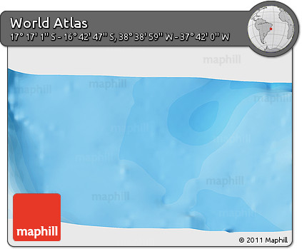 Political 3D Map of the Area around 16° 59' 54" S, 38° 10' 29" W