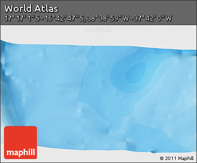 Political 3D Map of the Area around 16° 59' 54" S, 38° 10' 29" W