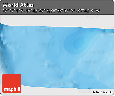 Political 3D Map of the Area around 16° 59' 54" S, 38° 10' 29" W
