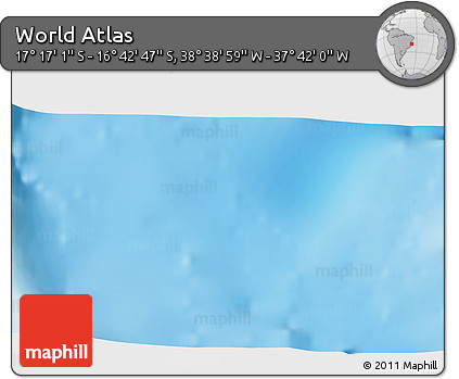 Shaded Relief 3D Map of the Area around 16° 59' 54" S, 38° 10' 29" W
