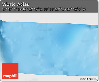 Shaded Relief 3D Map of the Area around 16° 59' 54" S, 38° 10' 29" W
