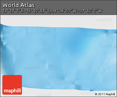 Shaded Relief 3D Map of the Area around 16° 59' 54" S, 38° 10' 29" W