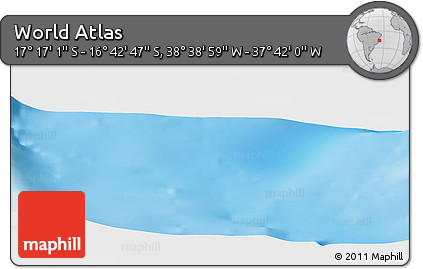 Shaded Relief Panoramic Map of the Area around 16° 59' 54" S, 38° 10' 29" W