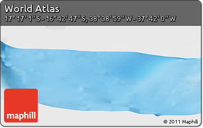 Shaded Relief Panoramic Map of the Area around 16° 59' 54" S, 38° 10' 29" W