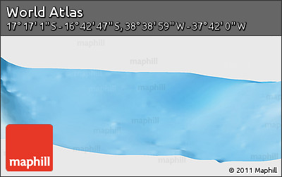 Shaded Relief Panoramic Map of the Area around 16° 59' 54" S, 38° 10' 29" W