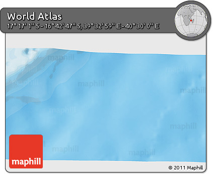 Political 3D Map of the Area around 16° 59' 54" S, 40° 1' 29" E
