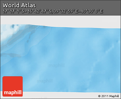 Political 3D Map of the Area around 16° 59' 54" S, 40° 1' 29" E