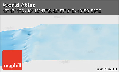Physical Panoramic Map of the Area around 16° 59' 54" S, 43° 25' 29" E