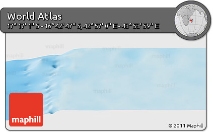 Shaded Relief Panoramic Map of the Area around 16° 59' 54" S, 43° 25' 29" E