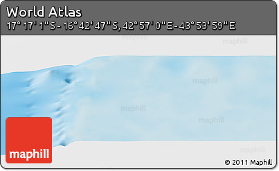 Shaded Relief Panoramic Map of the Area around 16° 59' 54" S, 43° 25' 29" E