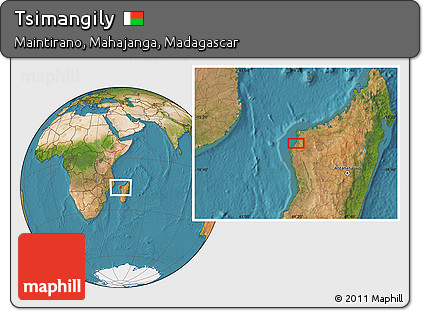 Satellite Location Map of Tsimangily