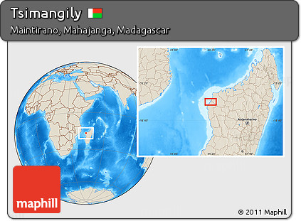 Shaded Relief Location Map of Tsimangily