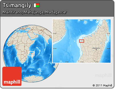 Shaded Relief Location Map of Tsimangily